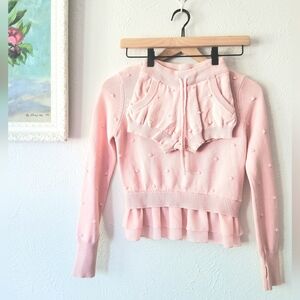 BLOCH Kids Pink Ruffle Sweater and Shorts Set